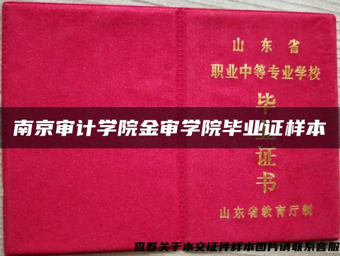 南京审计学院金审学院毕业证样本