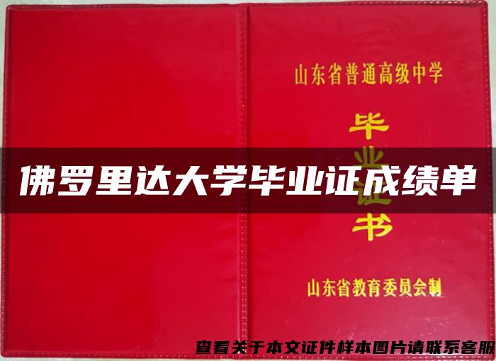 佛罗里达大学毕业证成绩单
