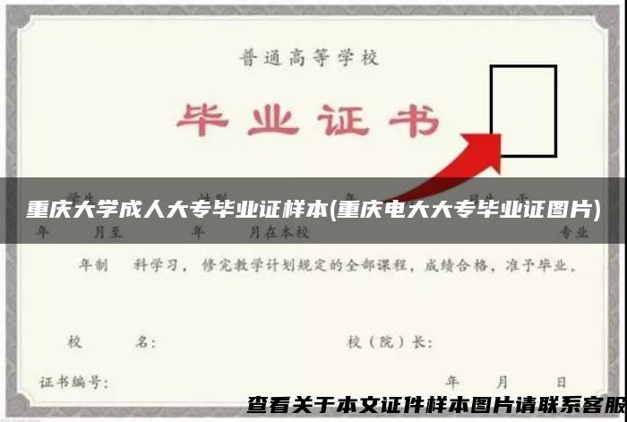 重庆大学成人大专毕业证样本(重庆电大大专毕业证图片)