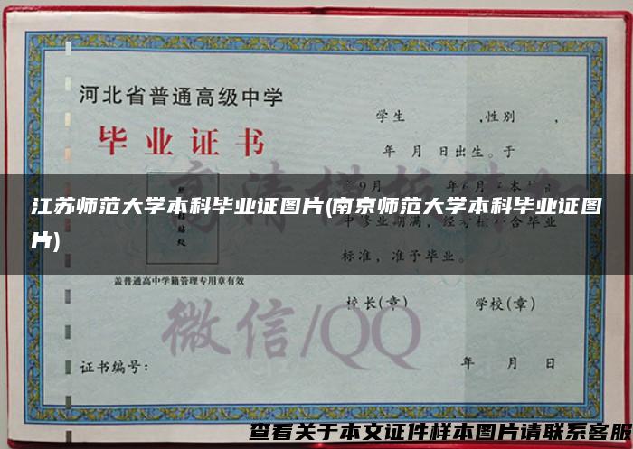江苏师范大学本科毕业证图片(南京师范大学本科毕业证图片)