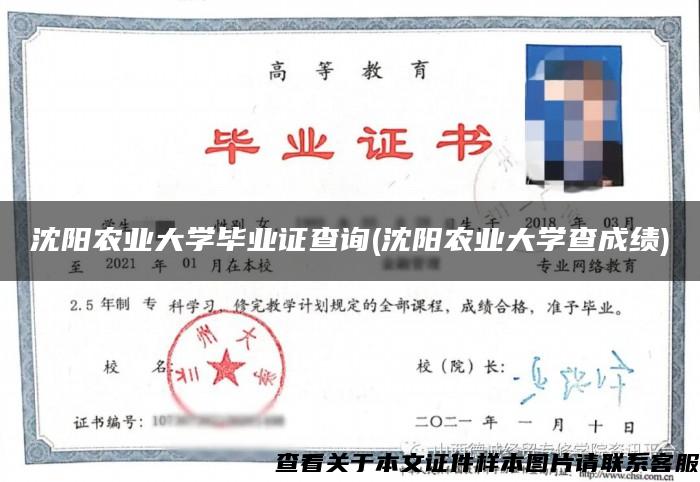 沈阳农业大学毕业证查询(沈阳农业大学查成绩) 沈阳农业大学毕业证查询(沈阳农业大学查成绩)