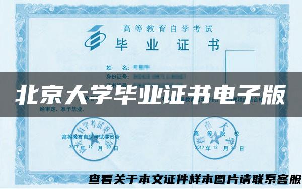 北京大学毕业证书电子版