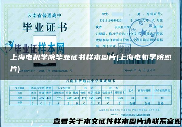 上海电机学院毕业证书样本图片(上海电机学院照片)