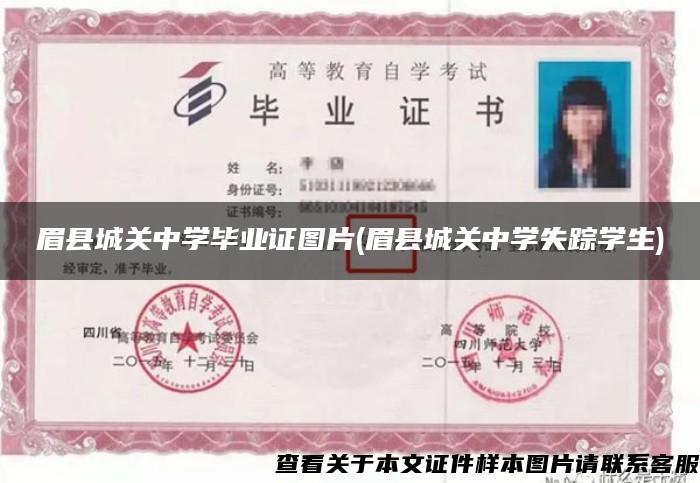 眉县城关中学毕业证图片(眉县城关中学失踪学生)