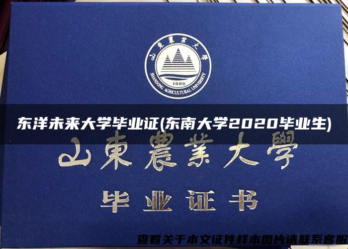 东洋未来大学毕业证(东南大学2020毕业生)