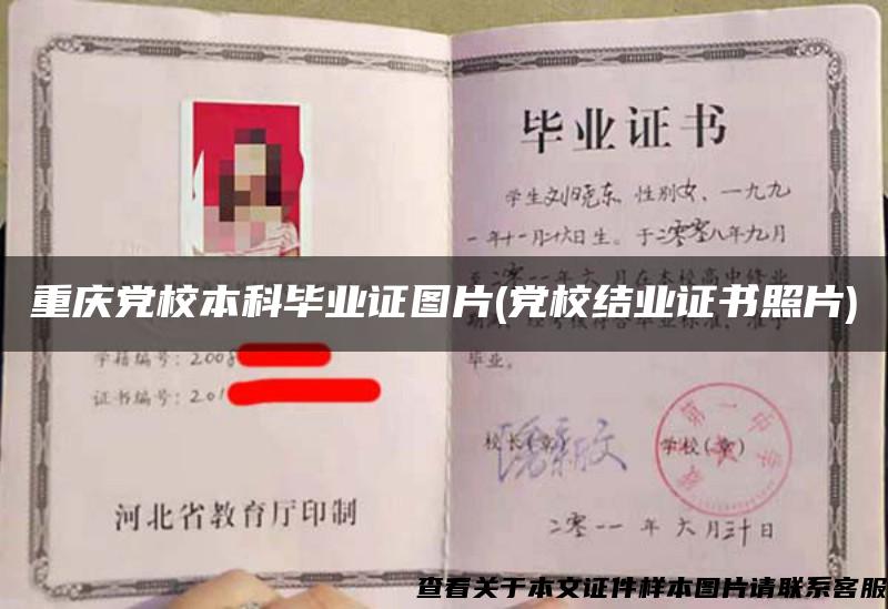 重庆党校本科毕业证图片(党校结业证书照片)