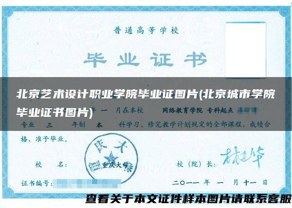 北京艺术设计职业学院毕业证图片(北京城市学院毕业证书图片)