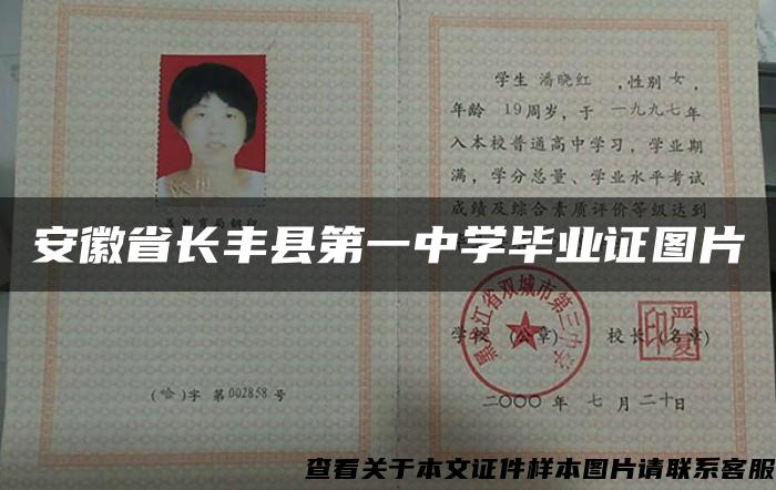 安徽省长丰县第一中学毕业证图片
