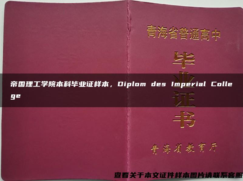 帝国理工学院本科毕业证样本，Diplom des Imperial College