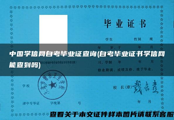 中国学信网自考毕业证查询(自考毕业证书学信网能查到吗)