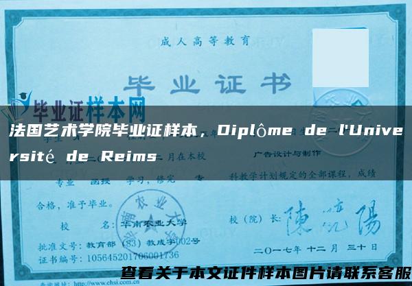 法国艺术学院毕业证样本，Diplôme de l