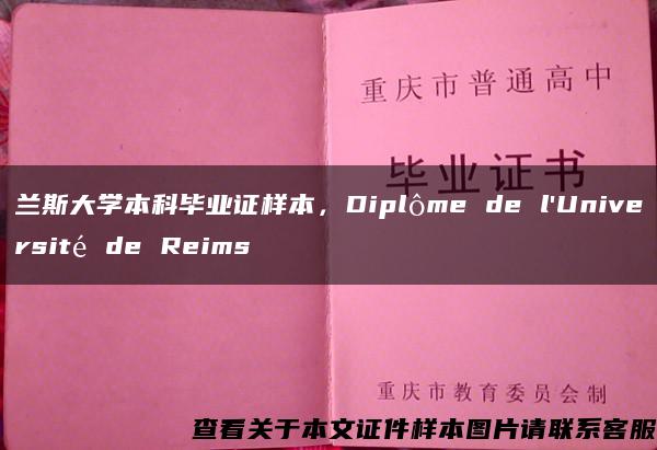 兰斯大学本科毕业证样本，Diplôme de l