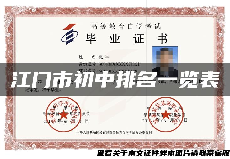 江门市初中排名一览表