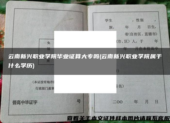 云南新兴职业学院毕业证算大专吗(云南新兴职业学院属于什么学历)