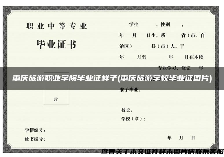 重庆旅游职业学院毕业证样子(重庆旅游学校毕业证图片)