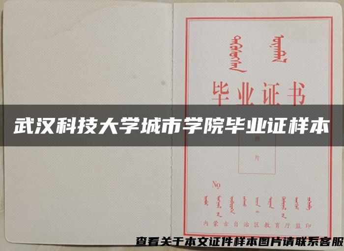 武汉科技大学城市学院毕业证样本