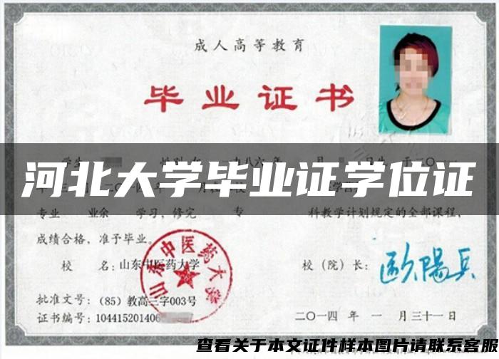 河北大学毕业证学位证