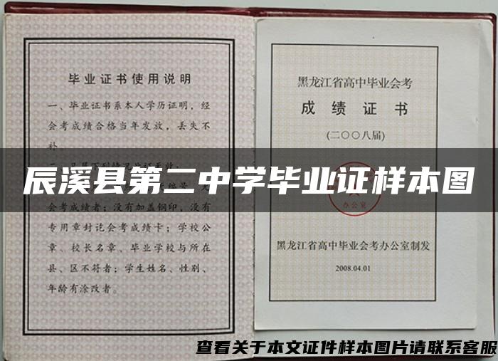 辰溪县第二中学毕业证样本图