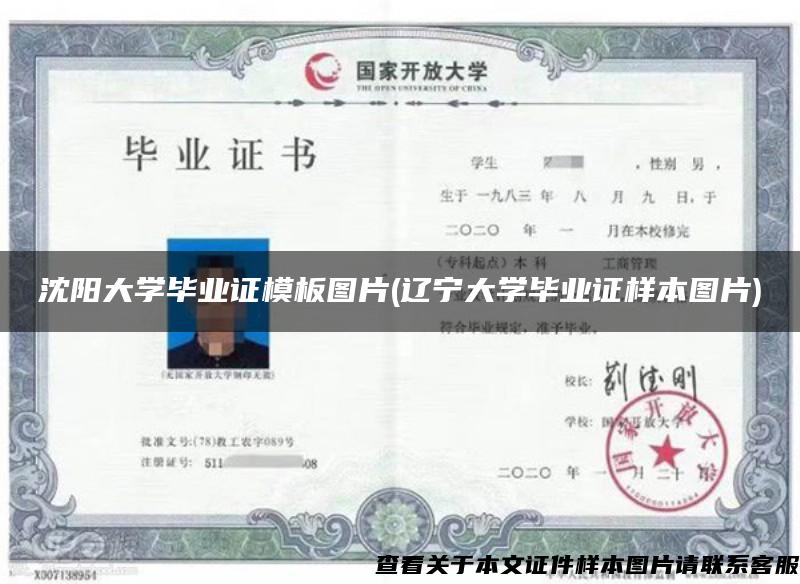 沈阳大学毕业证模板图片(辽宁大学毕业证样本图片)