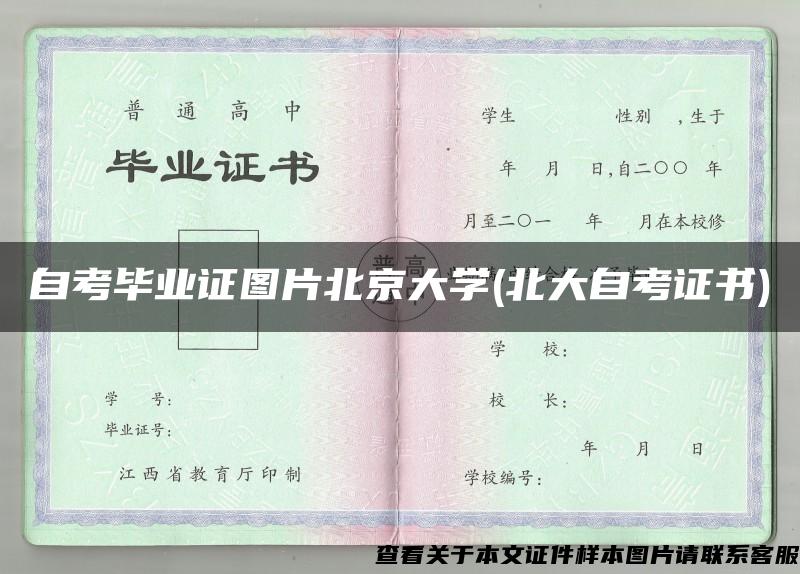 自考毕业证图片北京大学(北大自考证书)