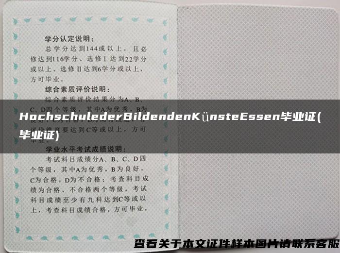 HochschulederBildendenKünsteEssen毕业证(毕业证)