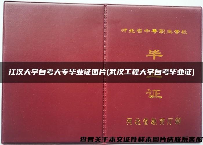 江汉大学自考大专毕业证图片(武汉工程大学自考毕业证)
