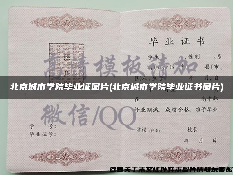 北京城市学院毕业证图片(北京城市学院毕业证书图片)