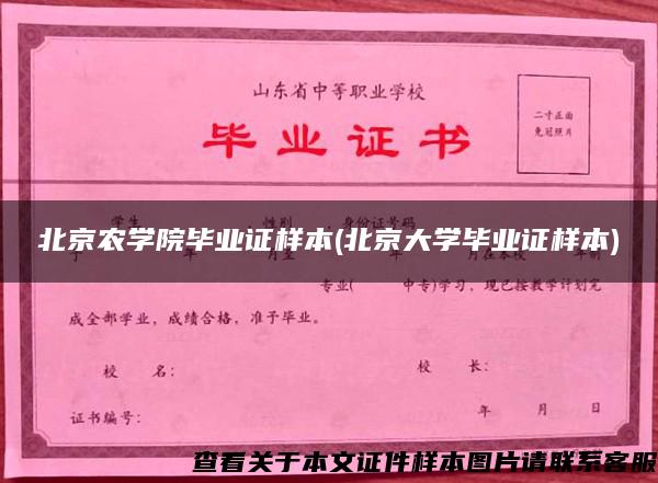 北京农学院毕业证样本(北京大学毕业证样本)