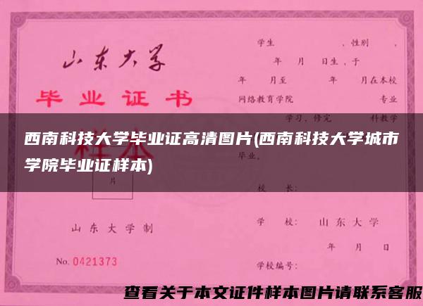 西南科技大学毕业证高清图片(西南科技大学城市学院毕业证样本)
