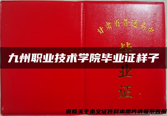 九州职业技术学院毕业证样子