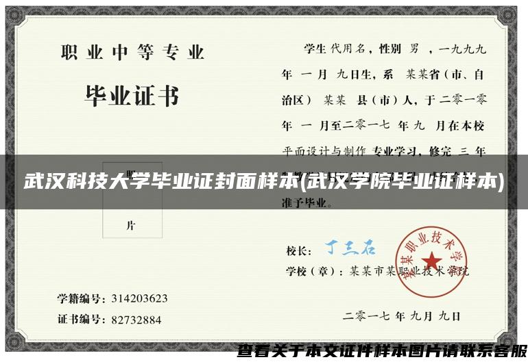 武汉科技大学毕业证封面样本(武汉学院毕业证样本)