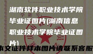 湖南软件职业技术学院毕业证图片(湖南信息职业技术学院毕业证图片)