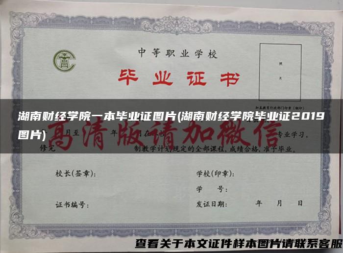 湖南财经学院一本毕业证图片(湖南财经学院毕业证2019图片)