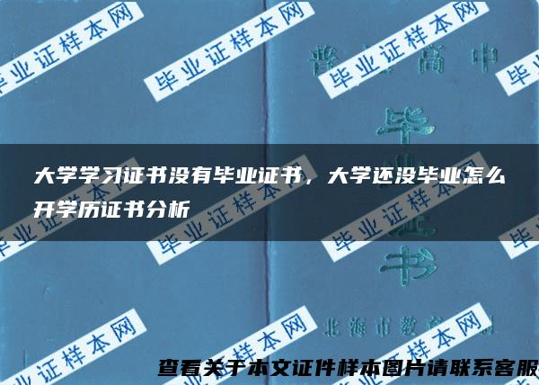 大学学习证书没有毕业证书,大学还没毕业怎么开学历证书分析 大学学习证书没有毕业证书,大学还没毕业怎么开学历证书分析