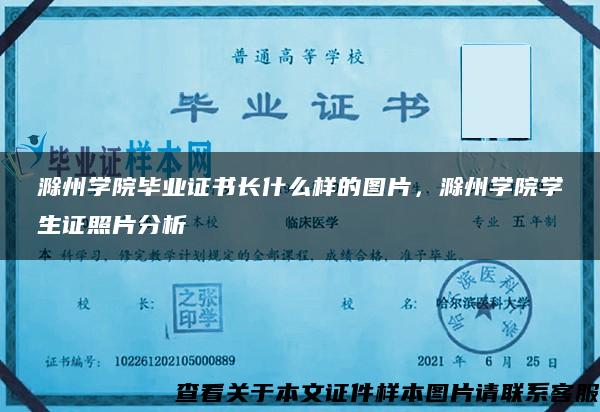 滁州学院毕业证书长什么样的图片，滁州学院学生证照片分析