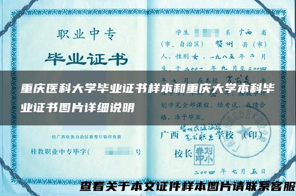重庆医科大学毕业证书样本和重庆大学本科毕业证书图片详细说明