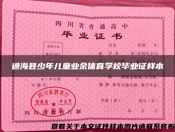 通海县少年儿童业余体育学校毕业证样本