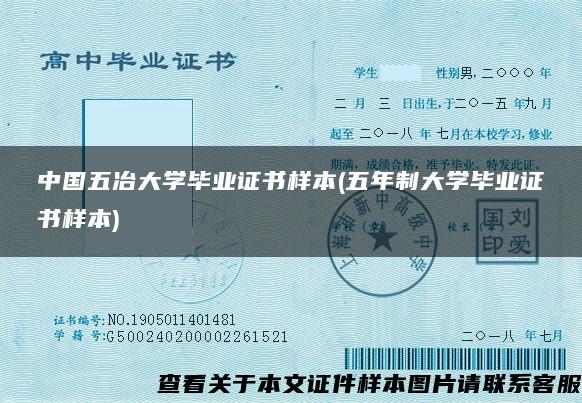 中国五冶大学毕业证书样本(五年制大学毕业证书样本)