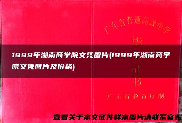 1999年湖南商学院文凭图片(1999年湖南商学院文凭图片及价格)