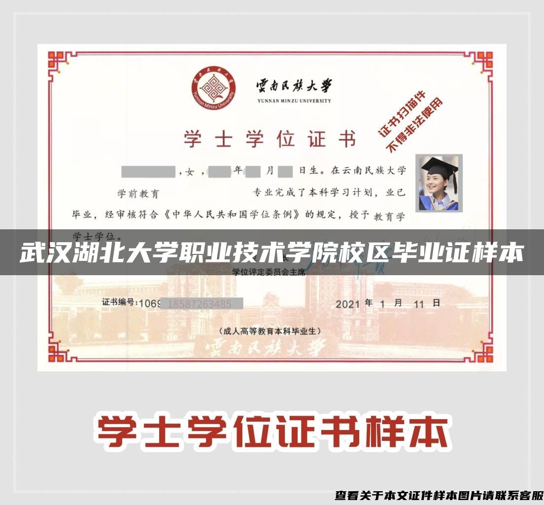 武汉湖北大学职业技术学院校区毕业证样本