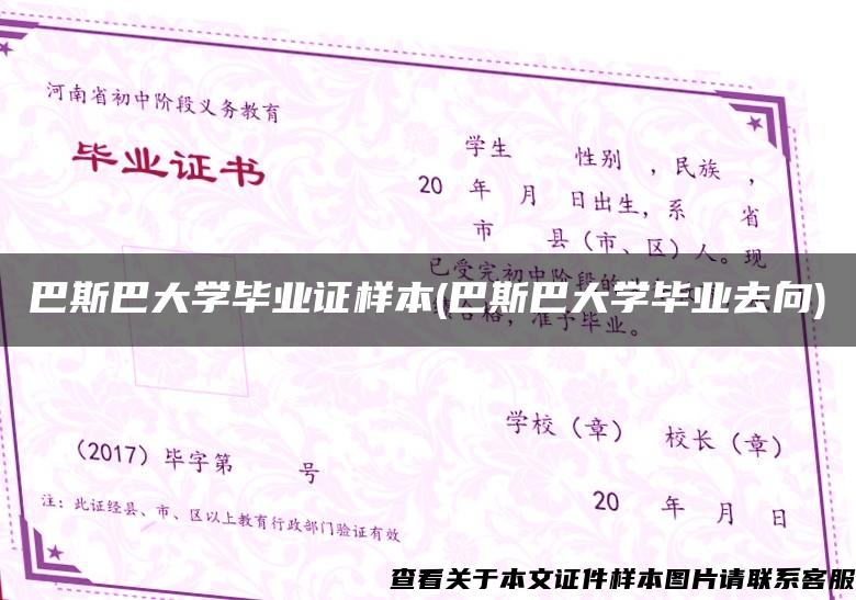 巴斯巴大学毕业证样本(巴斯巴大学毕业去向)