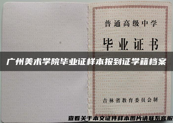 广州美术学院毕业证样本报到证学籍档案