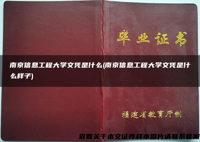 南京信息工程大学文凭是什么(南京信息工程大学文凭是什么样子)