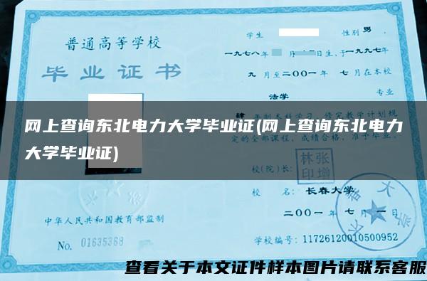 网上查询东北电力大学毕业证(网上查询东北电力大学毕业证)