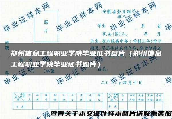 郑州信息工程职业学院毕业证书图片（郑州信息工程职业学院毕业证书照片）