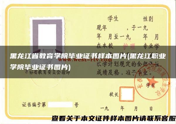 黑龙江省教育学院毕业证书样本图片(黑龙江职业学院毕业证书图片)