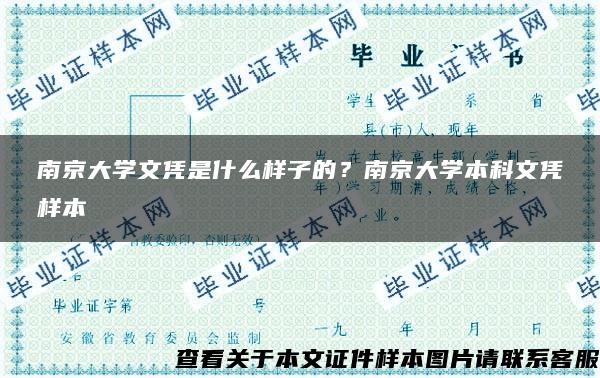 南京大学文凭是什么样子的？南京大学本科文凭样本