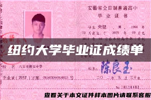 纽约大学毕业证成绩单