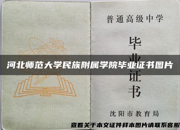 河北师范大学民族附属学院毕业证书图片