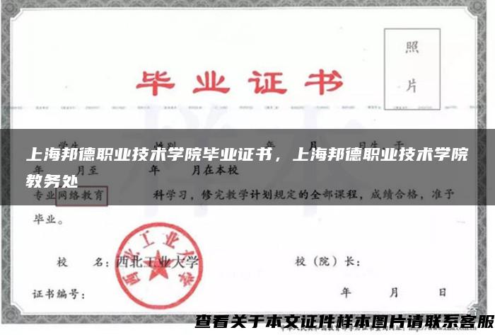 上海邦德职业技术学院毕业证书，上海邦德职业技术学院教务处
